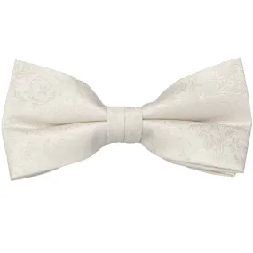 Ivory Groom Floral Silk Bow Tie