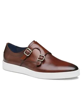 J & M Collection Bolivar Monk Strap in Brown Italian Calfskin