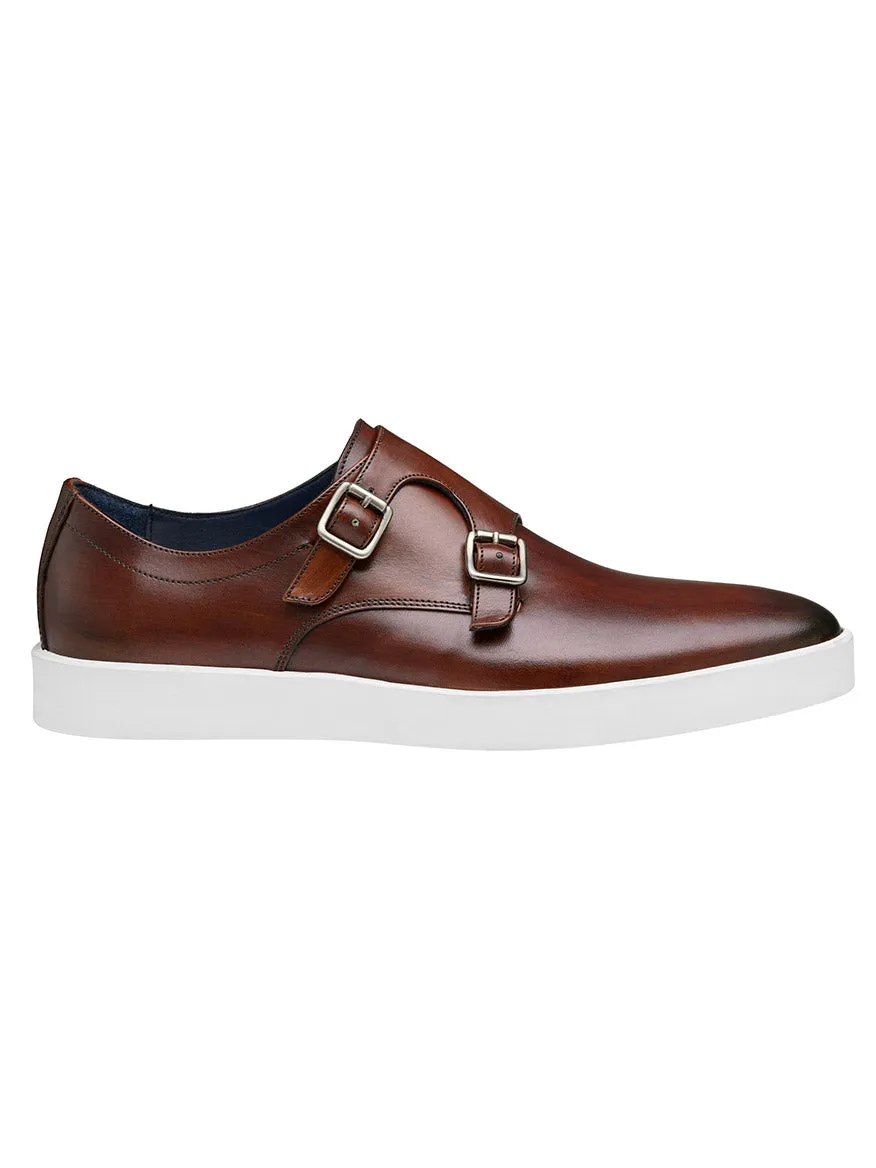 J & M Collection Bolivar Monk Strap in Brown Italian Calfskin