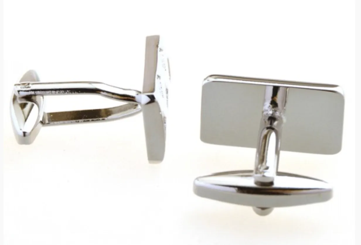 James Adelin Silver Double X Check Cuff Links
