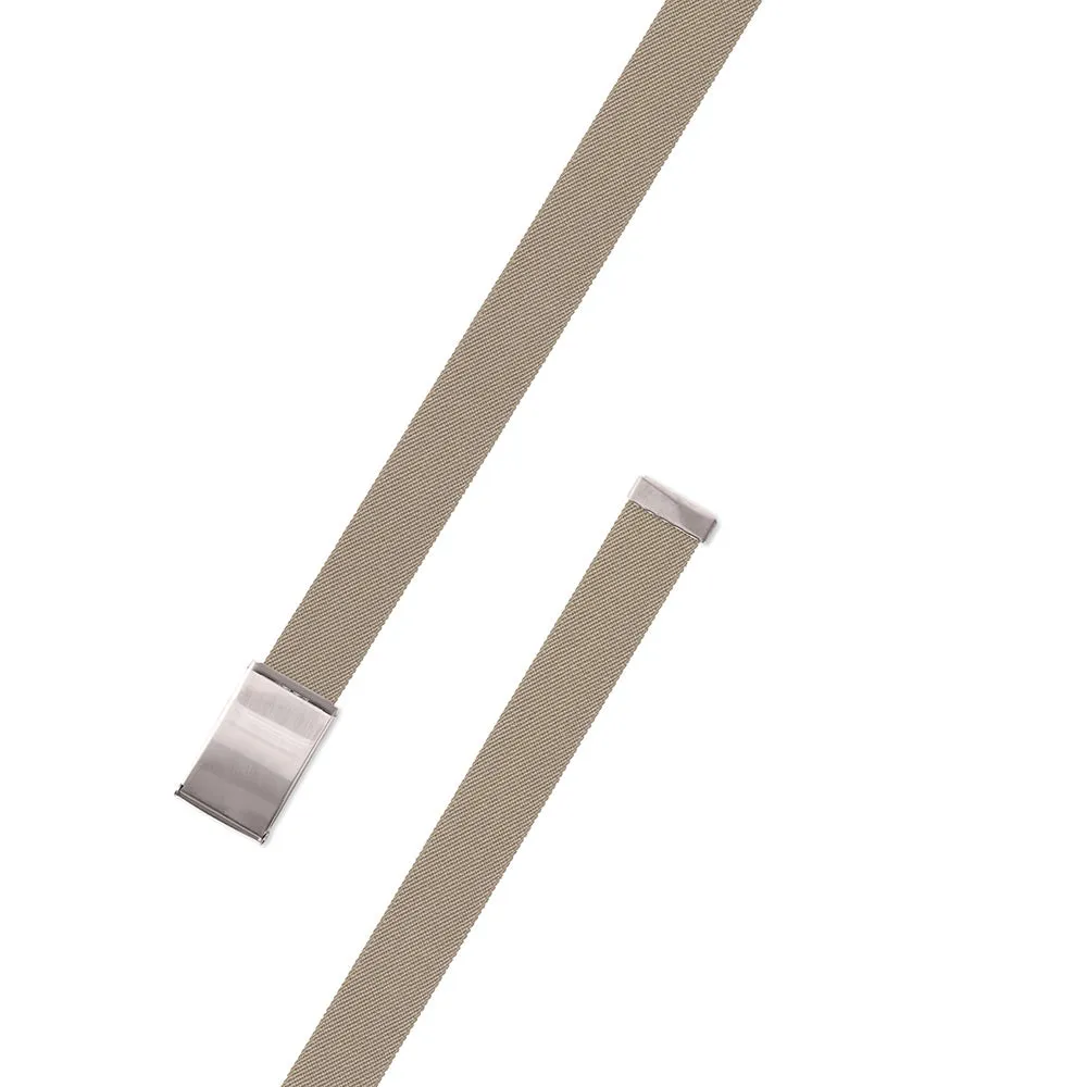 Khaki Belgian Stretch Military Buckle Belt