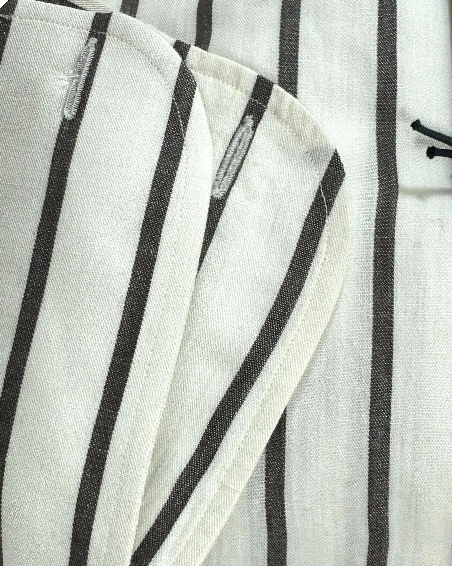 Lardini Dress Shirt White Brown Stripes Design Flax Wool Cotton 43 - 17 SALE