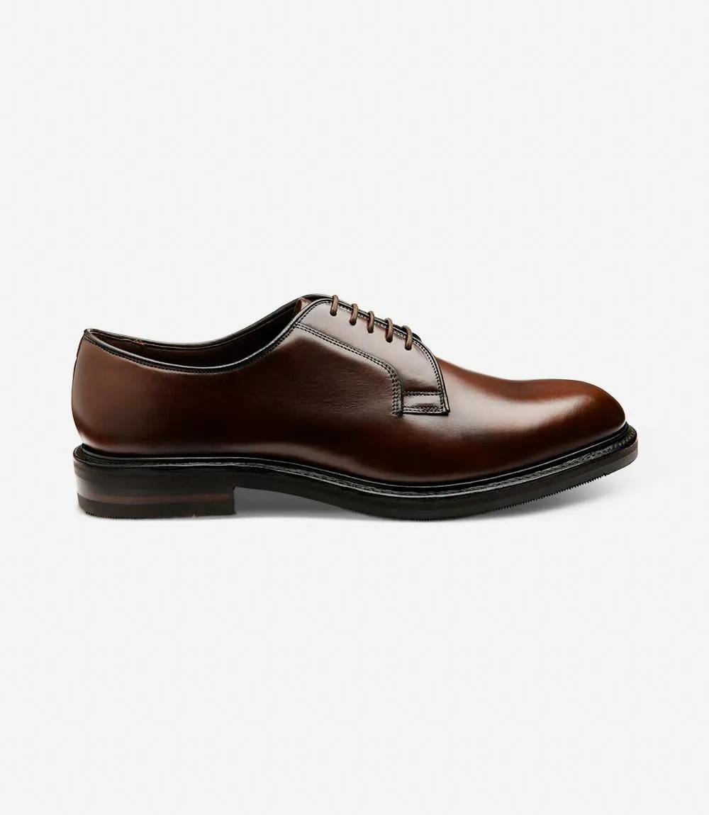 LOAKE LEYBURN DARK BROWN DERBY TOE CAP RUBBER SOLE F-MEDIUM