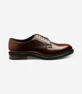 LOAKE LEYBURN DARK BROWN DERBY TOE CAP RUBBER SOLE F-MEDIUM