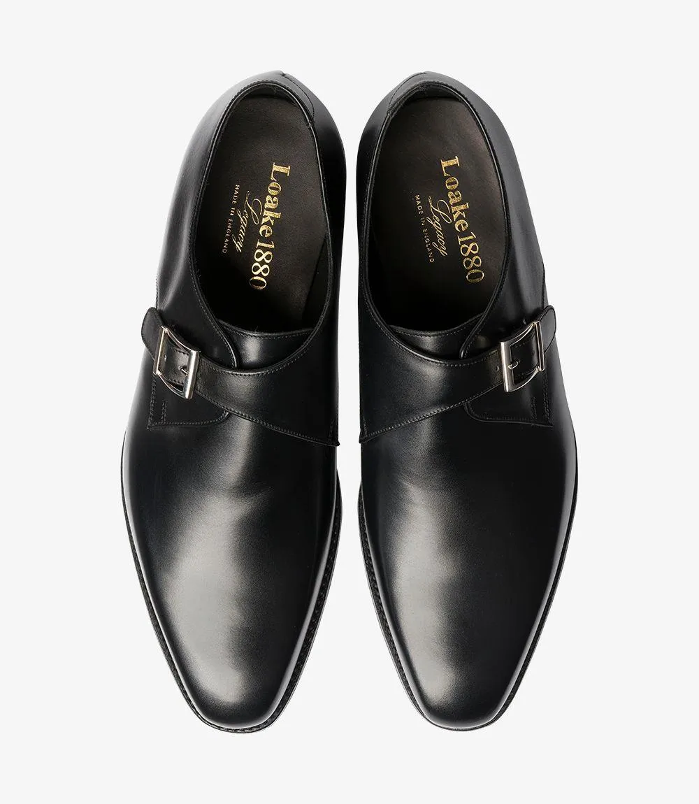 LOAKE MEDWAY BLACK SINGLE MONK LEATHER SOLE F-MEDIUM