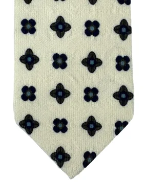 Luigi Borrelli Wool Tie White Classic Italian - SALE