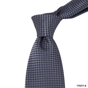 MarZthomson 8cm Grey Geometric Detail Woven Tie M