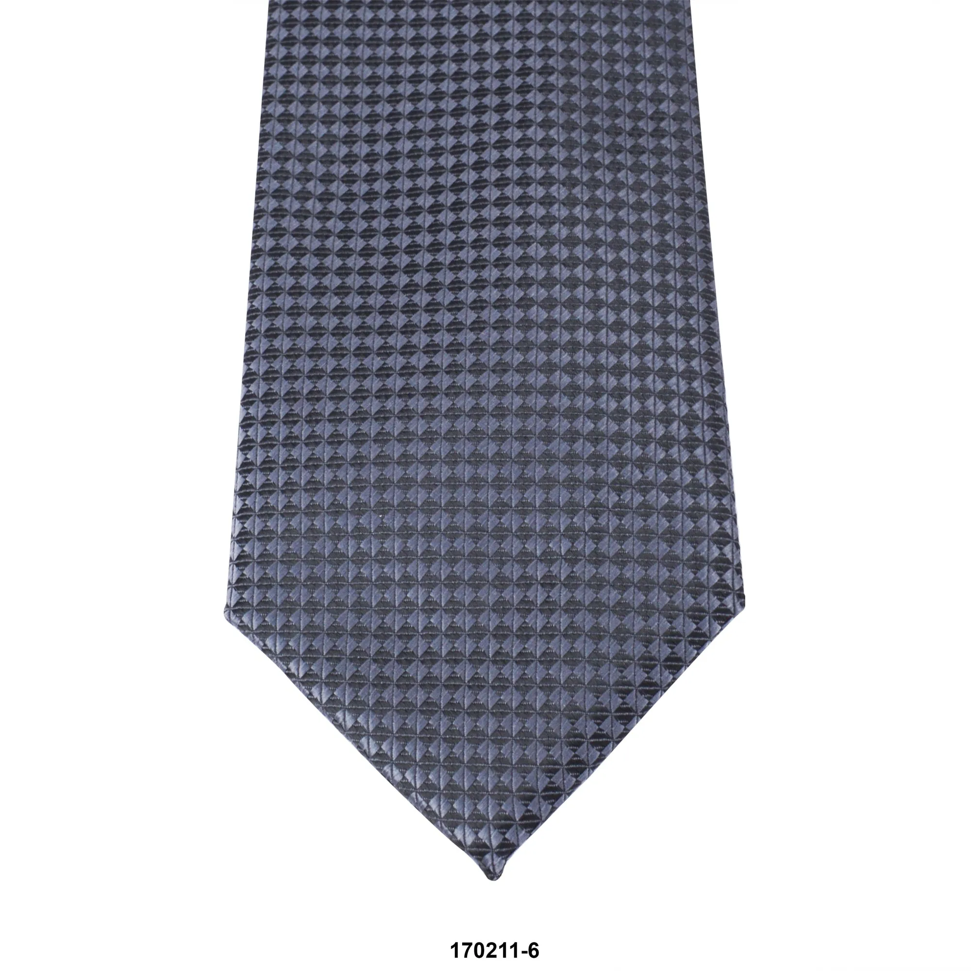 MarZthomson 8cm Grey Geometric Detail Woven Tie M