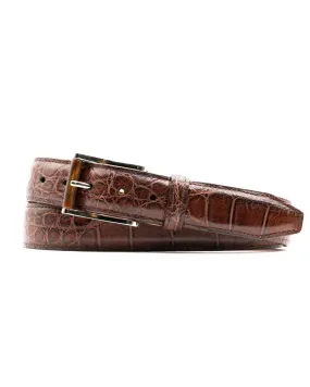 Matte American Alligator Belt in Chestnut