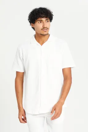 Men Ivory Jacquard Lounge Shirt