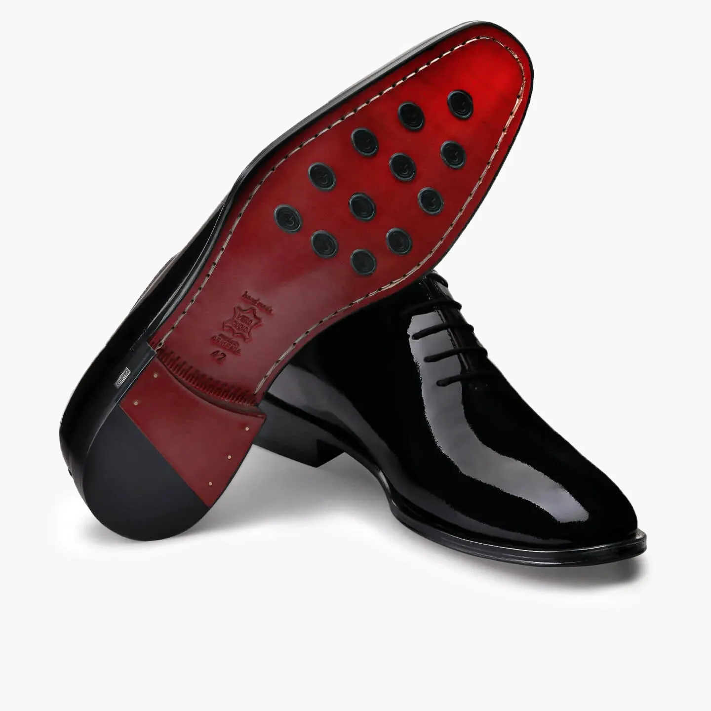 Men's Black Patent Leather Oxfords