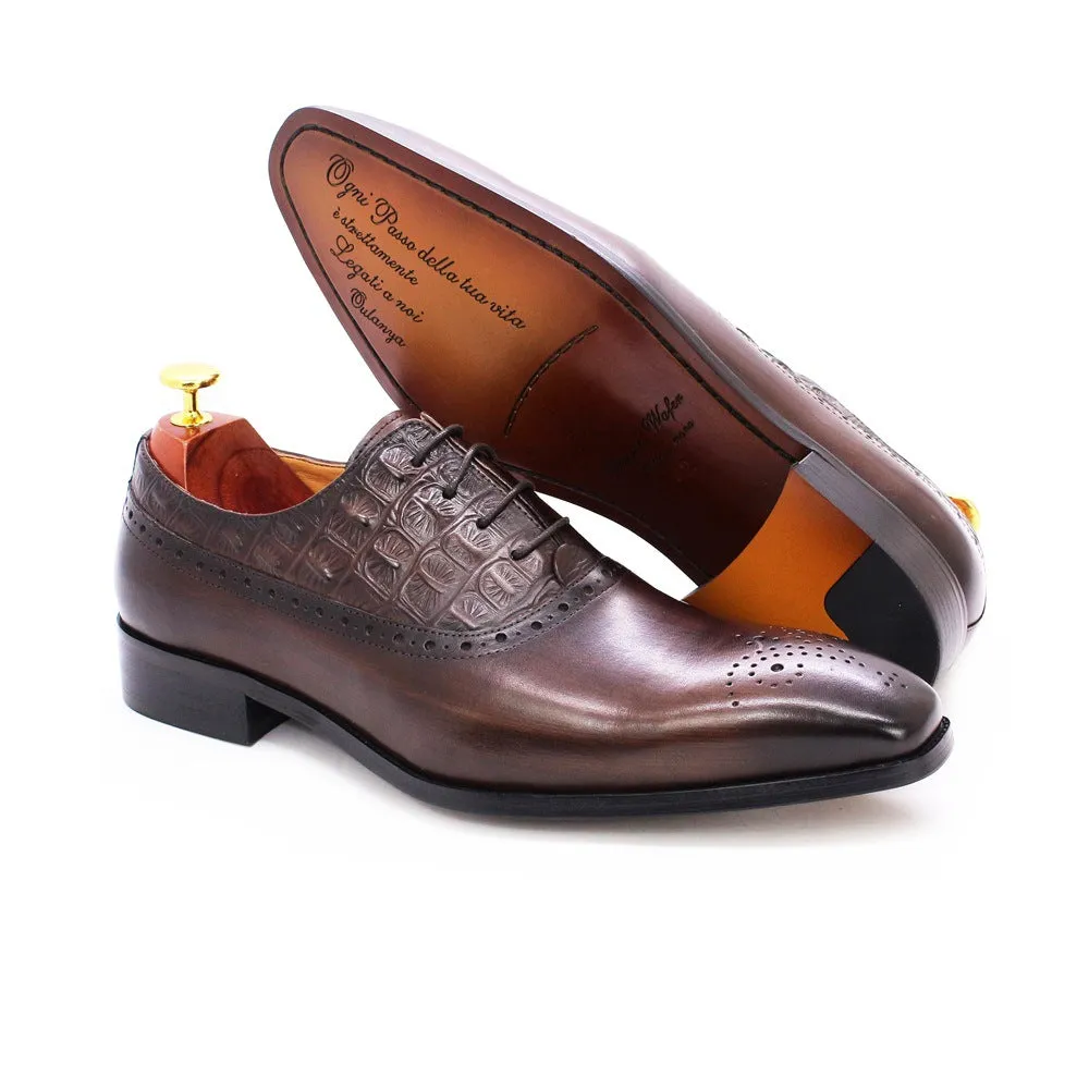 Men's Lace-up British Oxford Shoes Cowhide | Brodtica.com