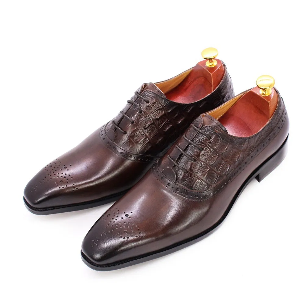 Men's Lace-up British Oxford Shoes Cowhide | Brodtica.com