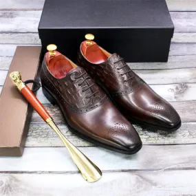 Men's Lace-up British Oxford Shoes Cowhide | Brodtica.com