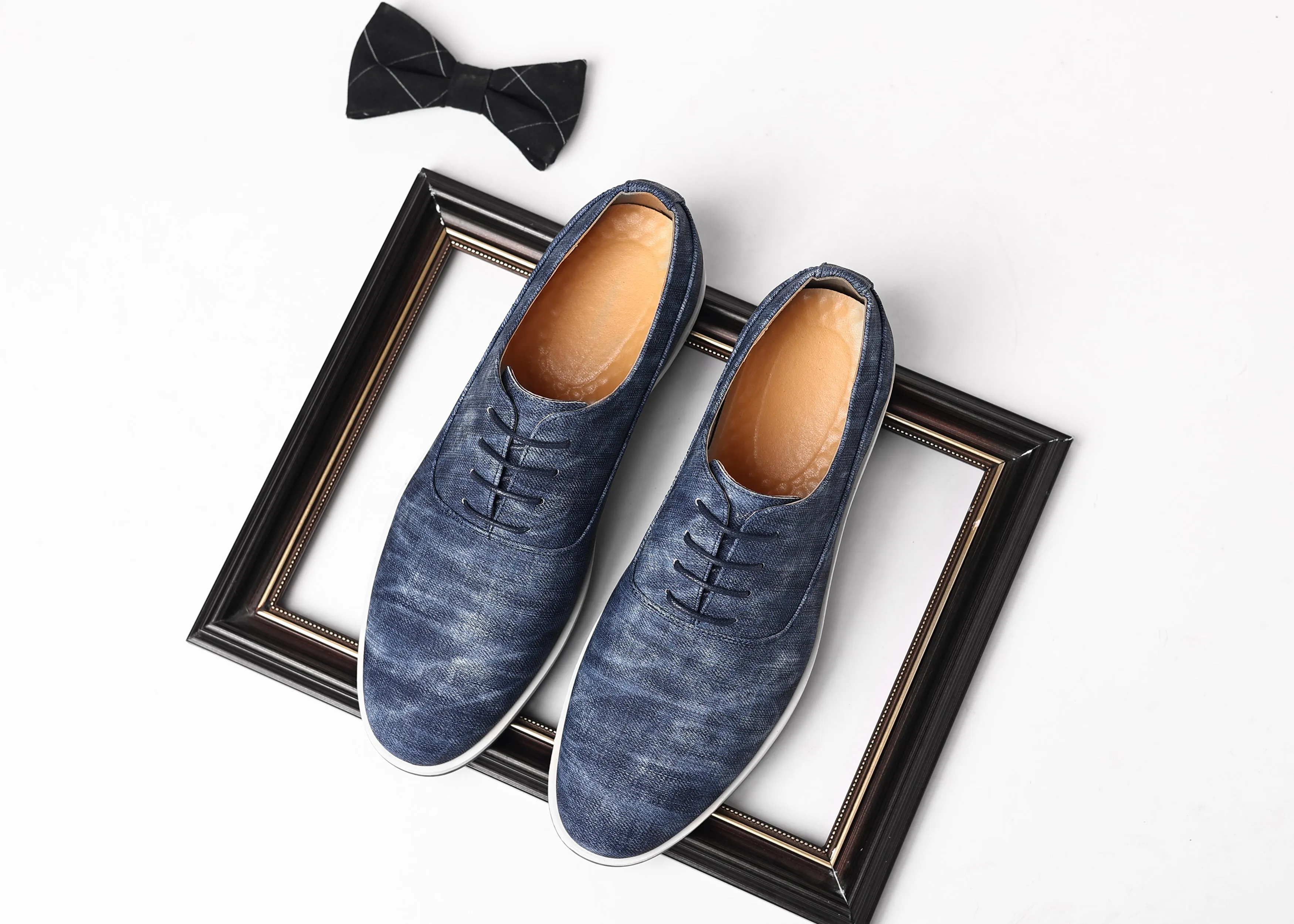 Men's Plain Toe Denim Oxfords