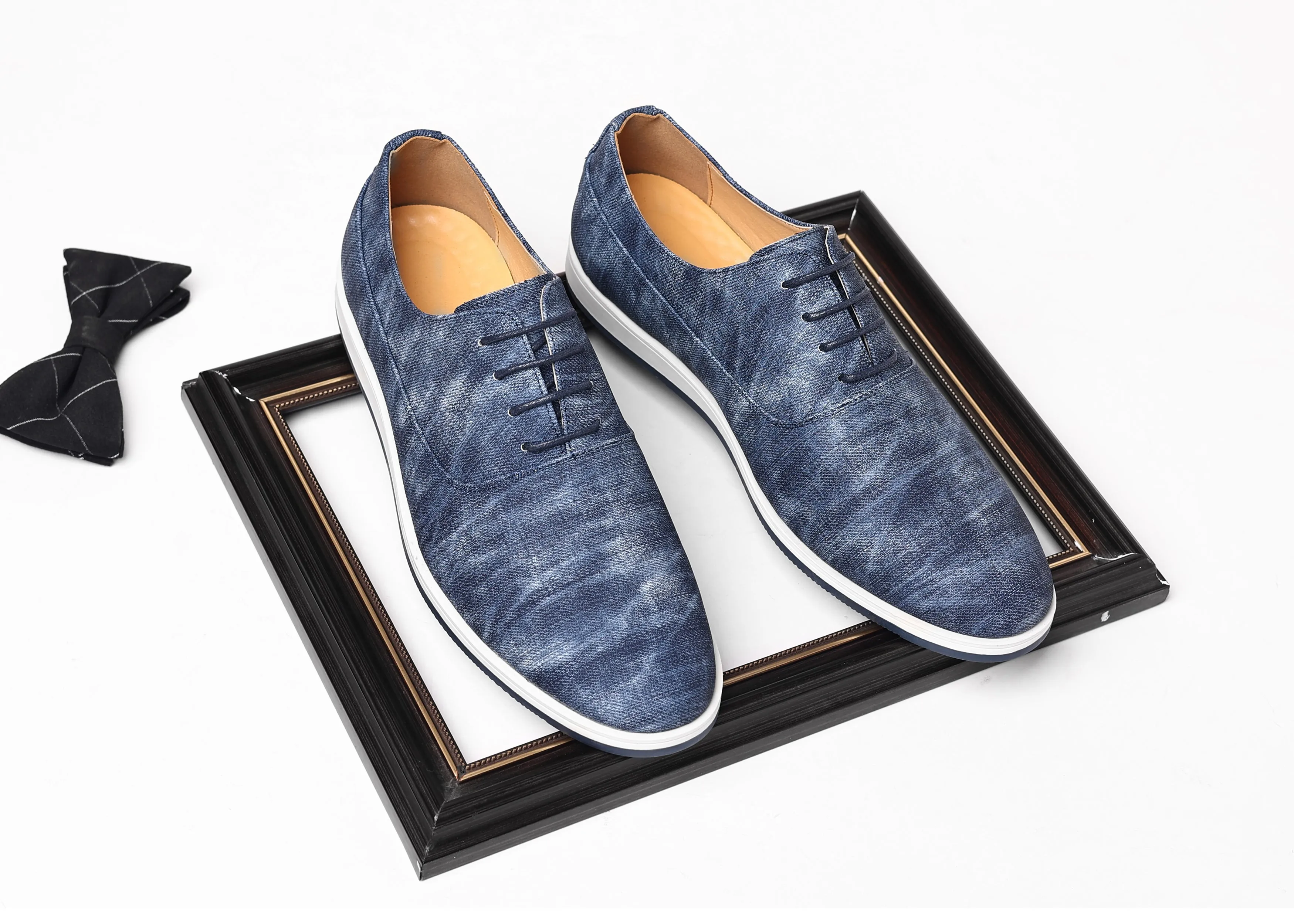 Men's Plain Toe Denim Oxfords