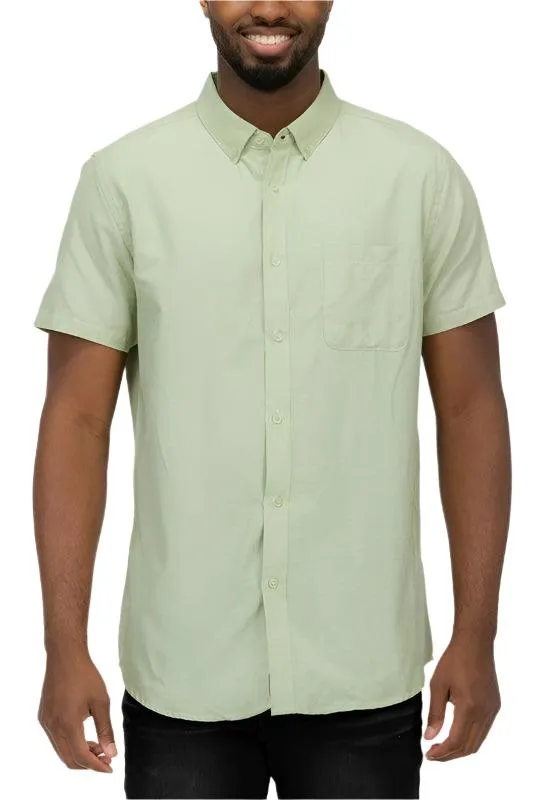 Mens Short Sleeve Pastel Color Casual Shirts