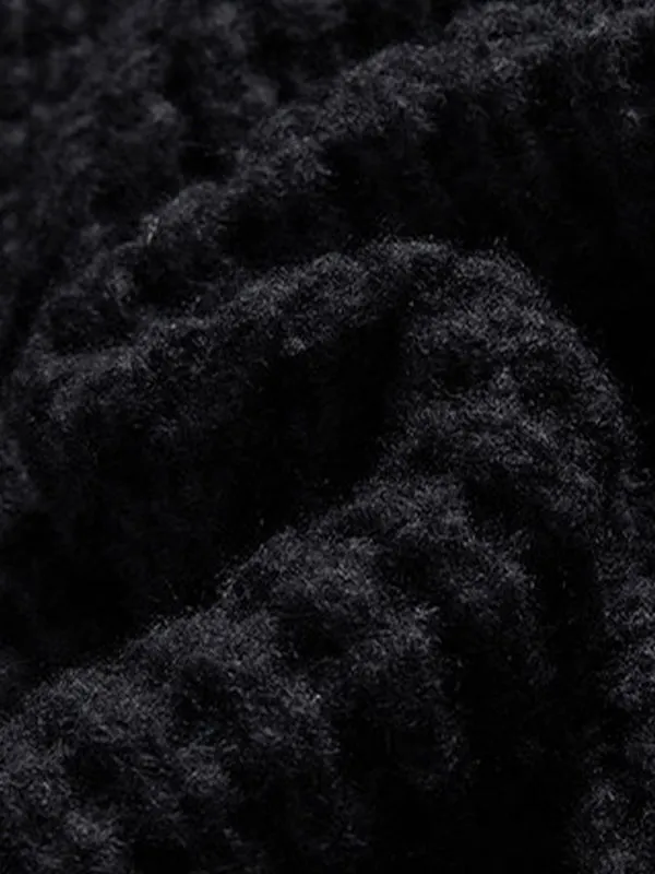 Men's Solid Color Round Neck Knitted Sweater
