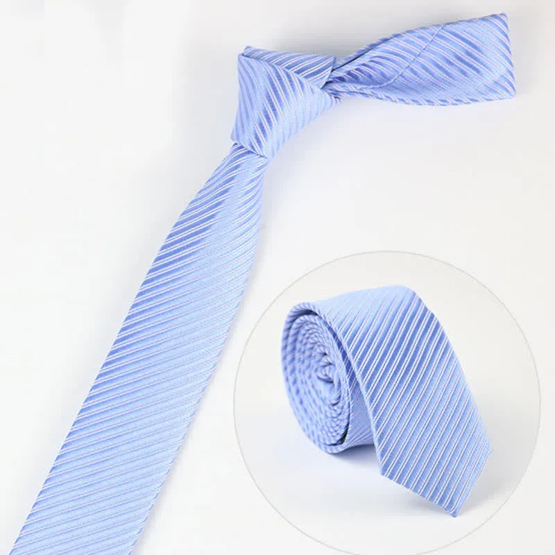 Men's Solid Grey Blue White Twill Daily Necktie