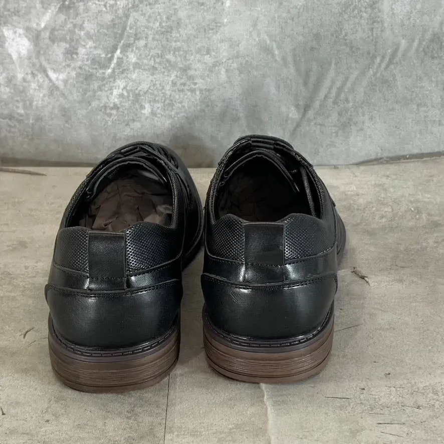NEW YORK & COMPANY Men's Black Faux-Leather Cooper Lace-Up Oxford Shoes SZ 9.5