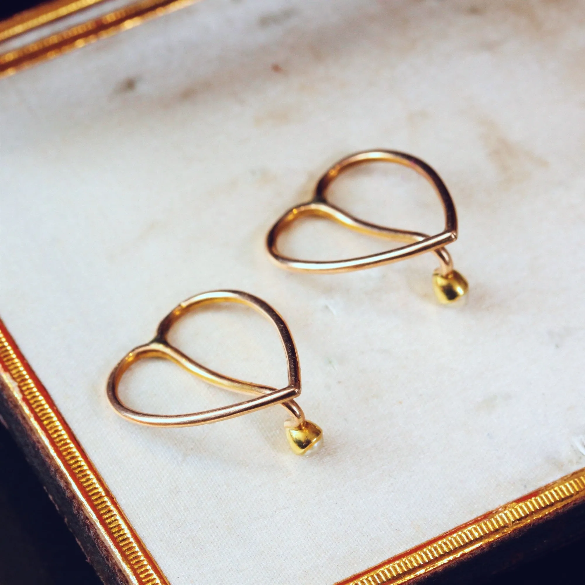 Original Edwardian Pearl Set Collar Clips