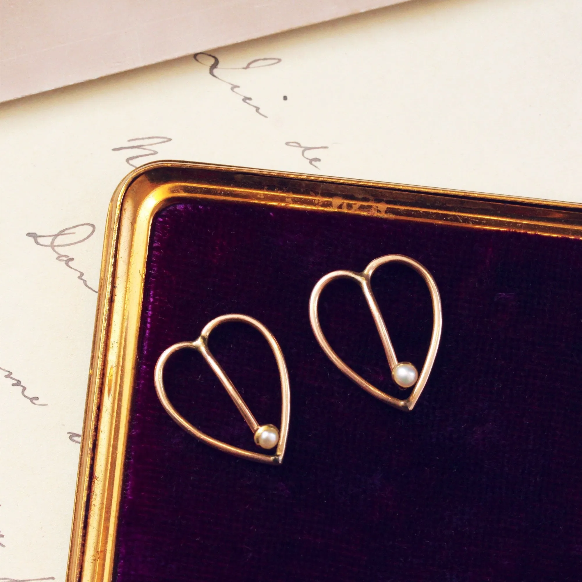 Original Edwardian Pearl Set Collar Clips