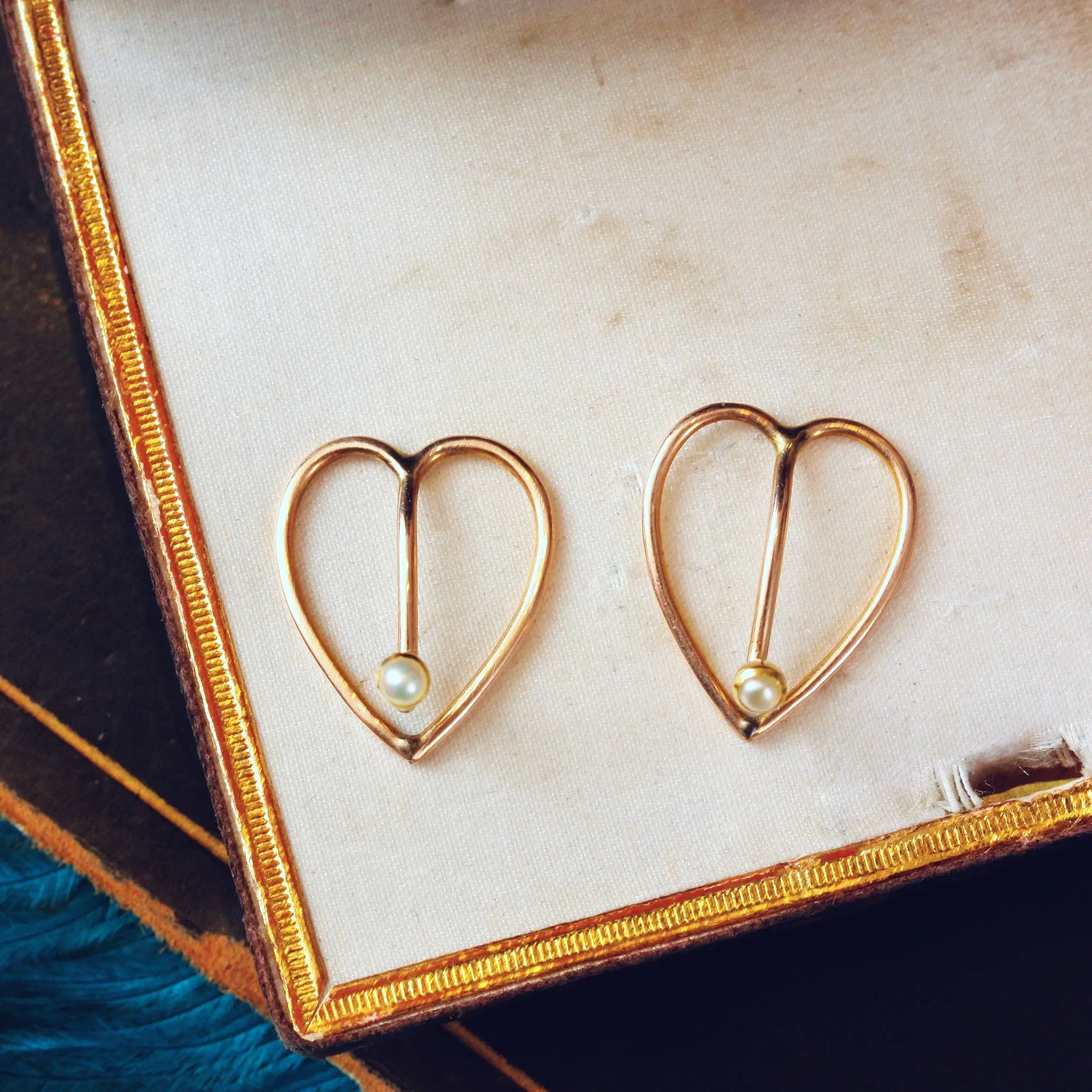 Original Edwardian Pearl Set Collar Clips