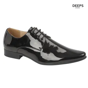 OXFORD LACE UP FAUX LEATHER FORMAL CASUAL PARTY WEDDING BLACK SHOES