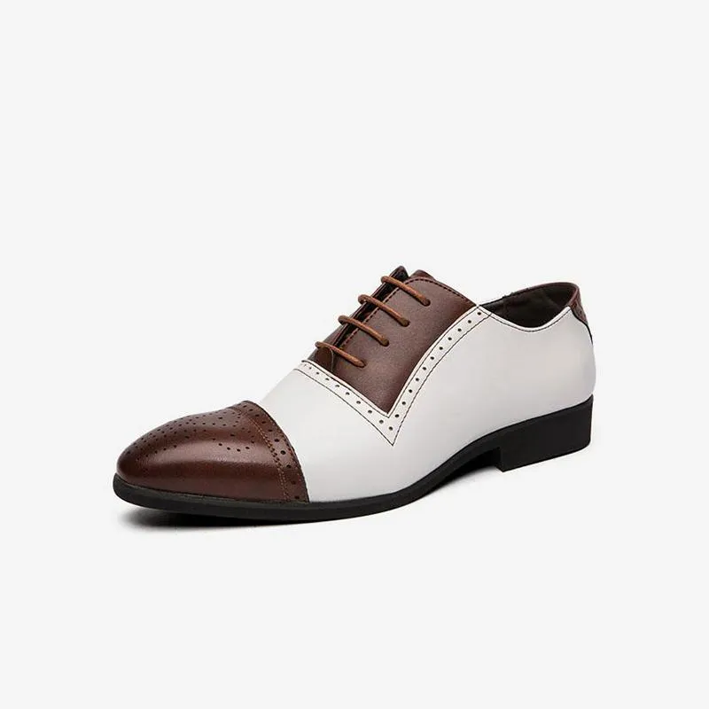 Patchwork Leather Dress Shoes Oxfords Elegant
