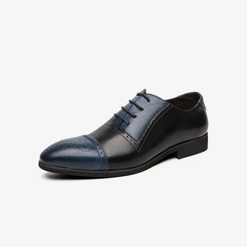 Patchwork Leather Dress Shoes Oxfords Elegant
