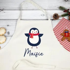 Personalised Penguin Apron, Personalised Christmas Apron, Christmas Gift for Her, Family Aprons, Matching Apron Set, Christmas Gifts