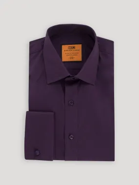 Poplin Dress Shirt | French Cuff | 100% Cotton | Blackberry