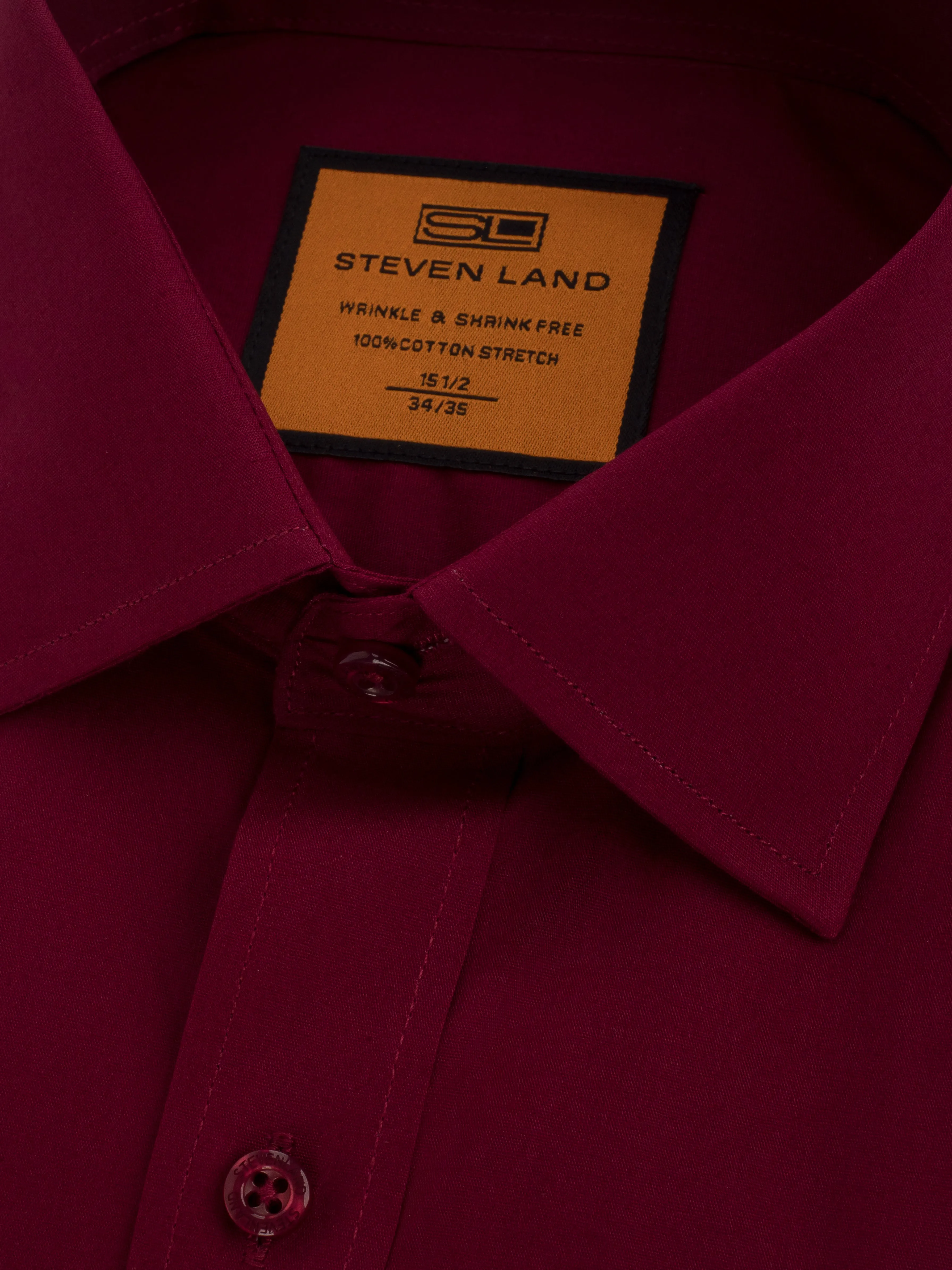 Poplin Dress Shirt | French Cuff | 100% Cotton | Burgundy