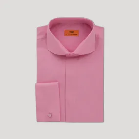 Poplin Dress Shirt Hidden Placket 100% Cotton | Cutaway collar | French Cuff | Pink