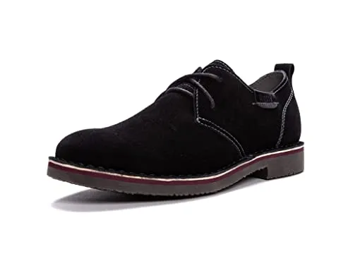 Propét Men's Finn Oxford, Plain Toe - Suede Shoes, Black, 9.5 Medium US
