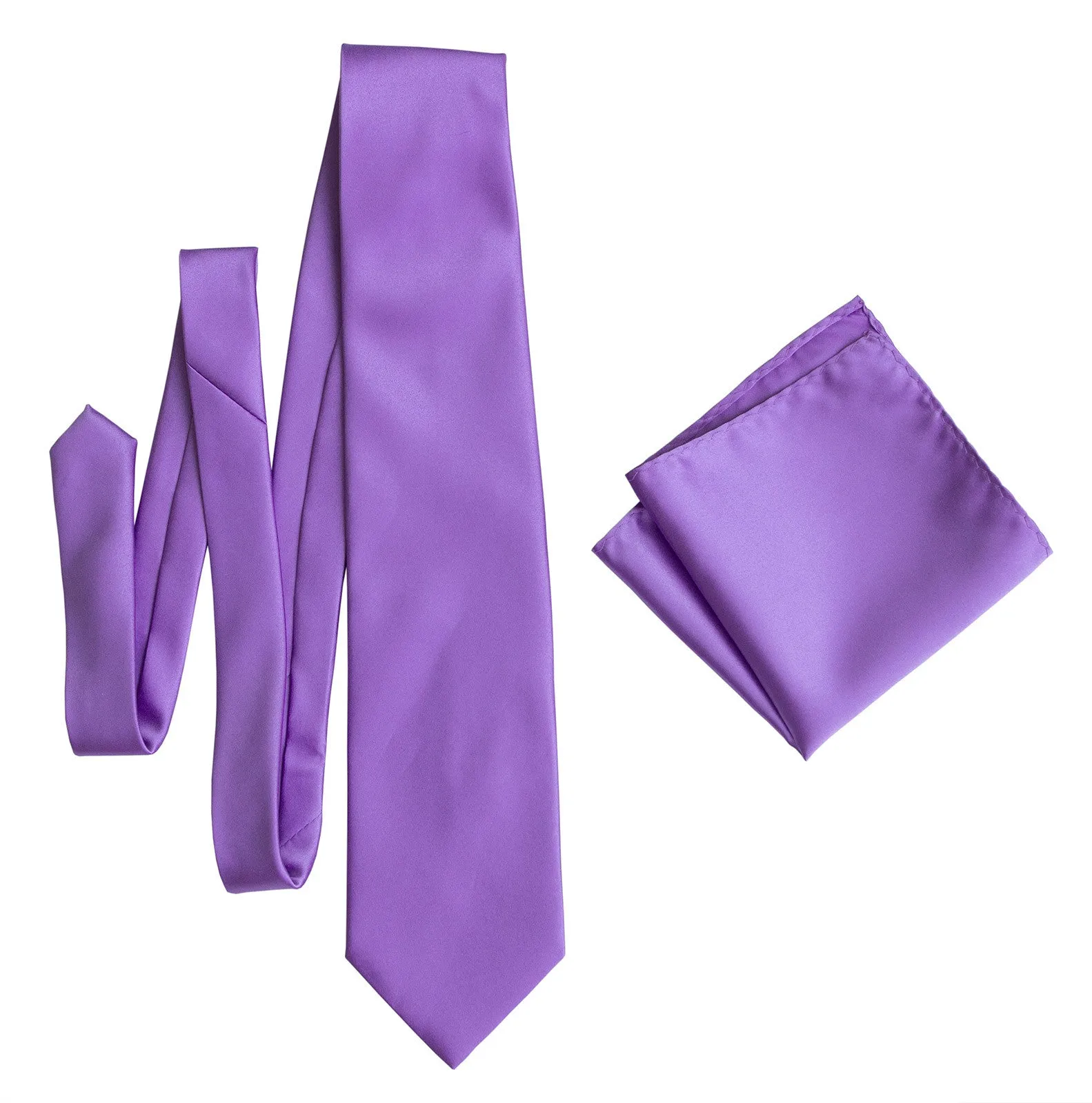 Purple Pocket Square. Solid Color Satin Finish, No Print