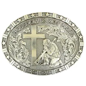 "Freedom Is Not Free" Silver Oval Buckle 37985