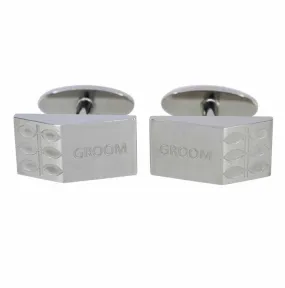 "Groom" Cufflinks In Silver Box