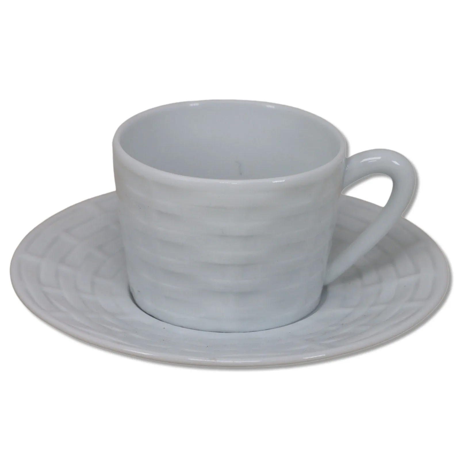 Ralph Lauren Belcourt Bernardaud Limoges 5 oz Flat Cup Saucer Set France New