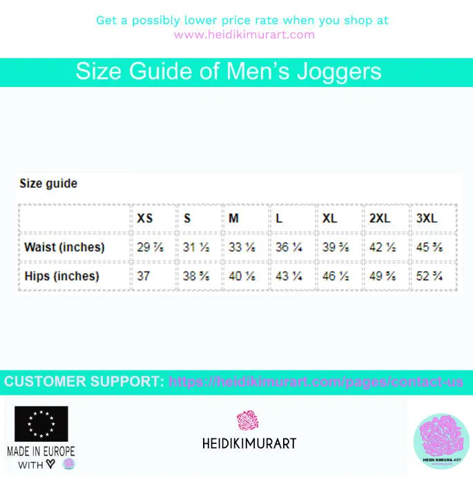 Red Solid Color Men's Joggers, Bright Red Joggers Athletic Gym Slim-Fit Pants For Men-Made in USA/EU/MX