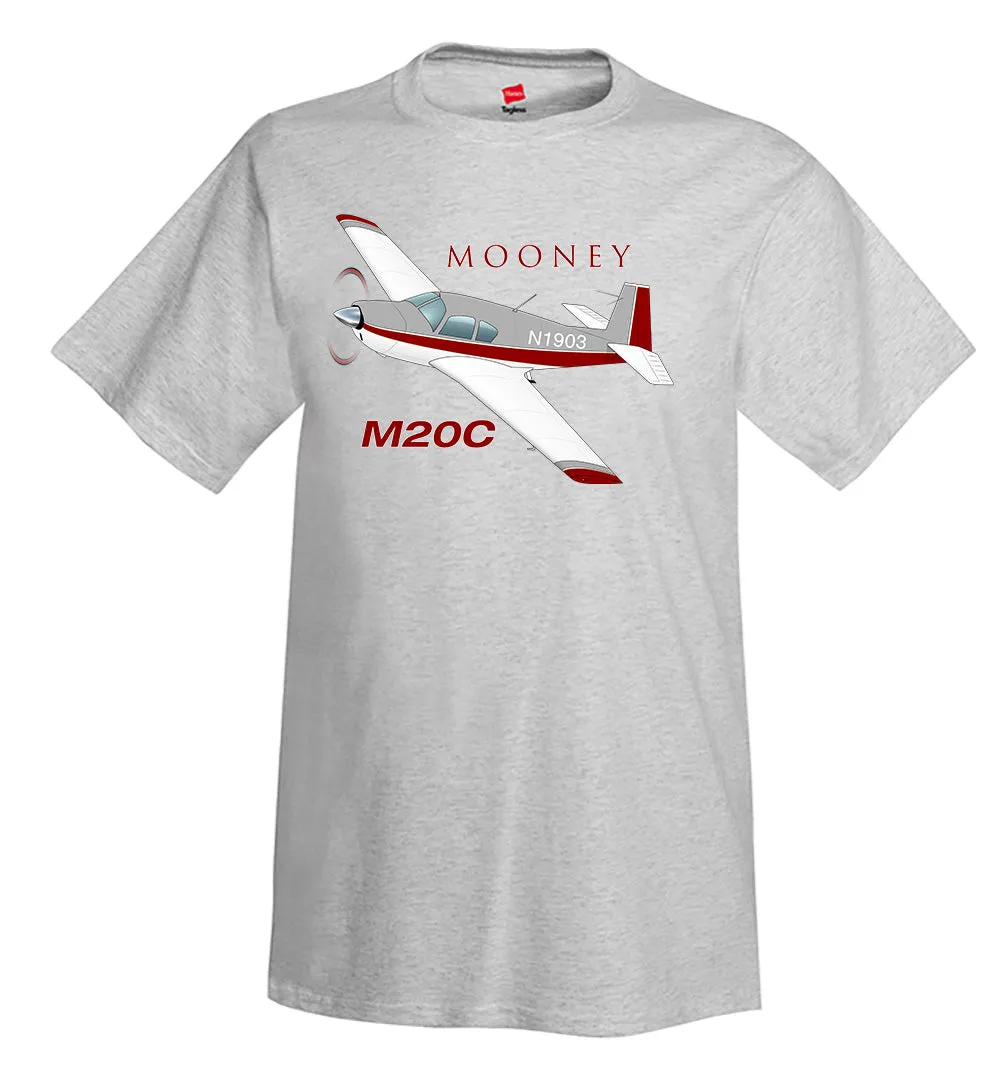 (Red/Silver) Airplane T-Shirt - Personalized with Your N#