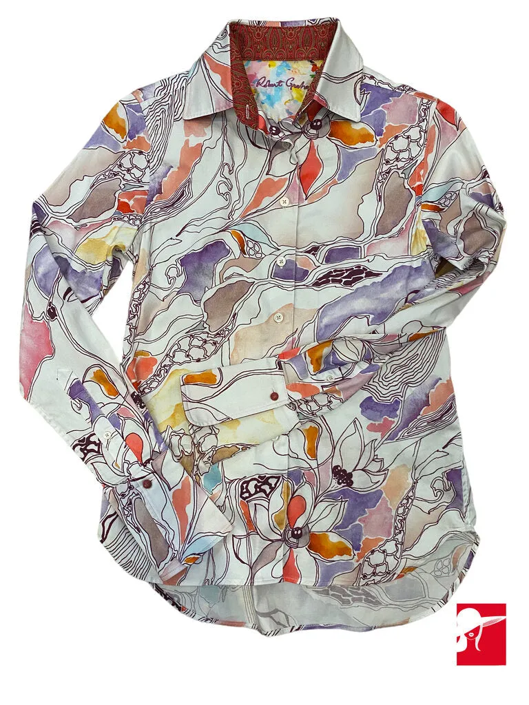 Robert Graham french cuff blouse size XS