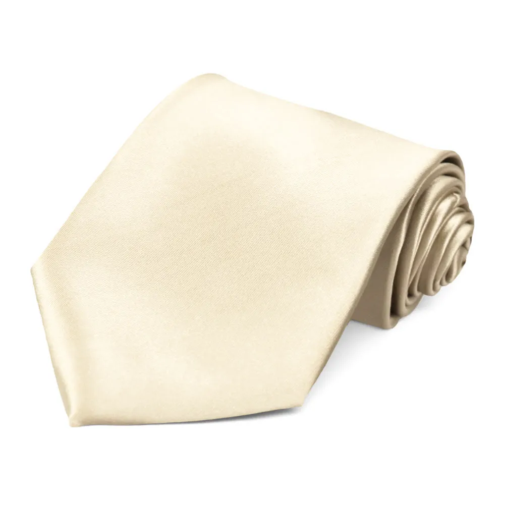 Seashell White Solid Color Necktie