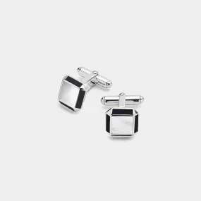 Silver Cufflinks Pearl and Onyx, Silver 925/1000, 10 g