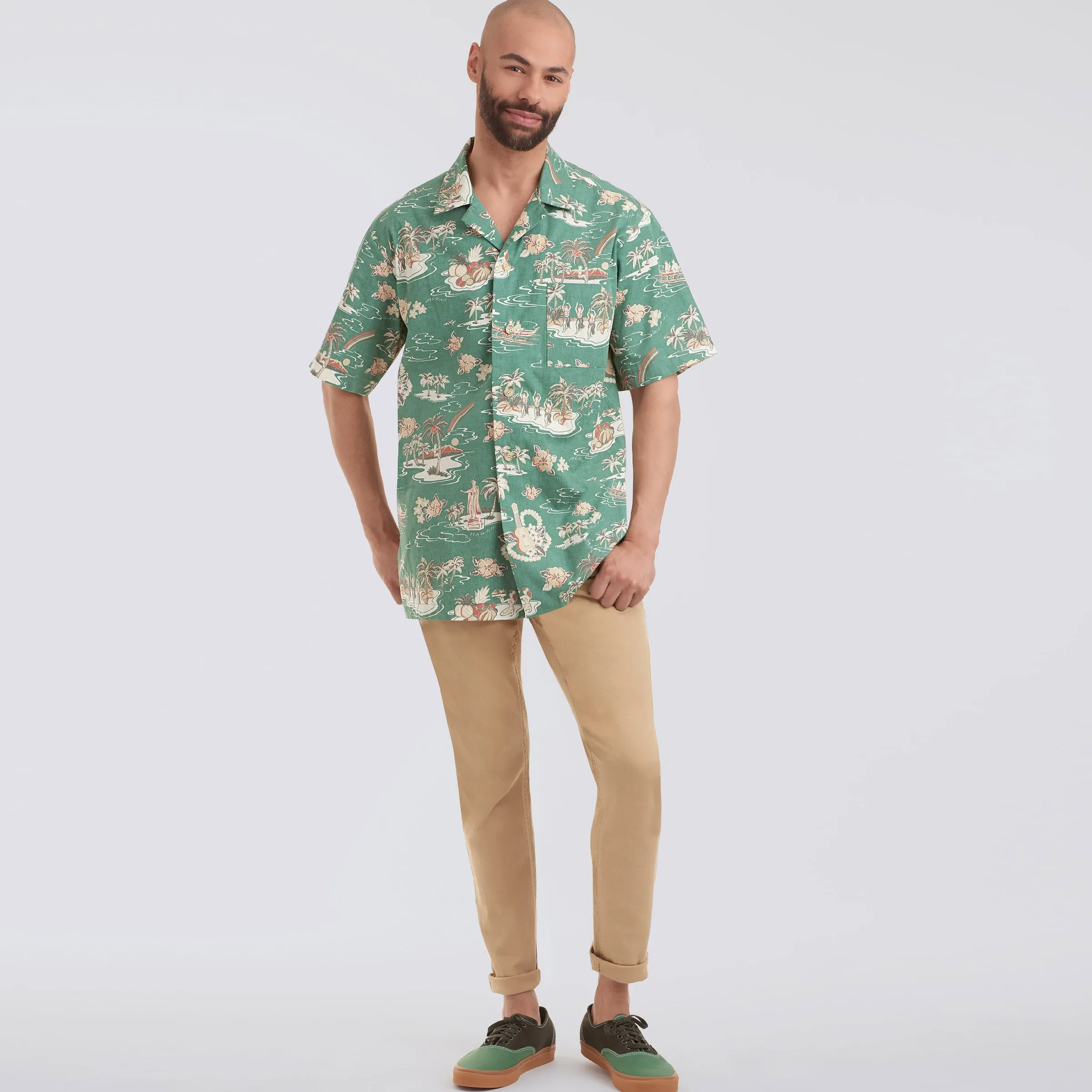 Simplicity 9157 Men's Open Pointed Collar Shirts pattern