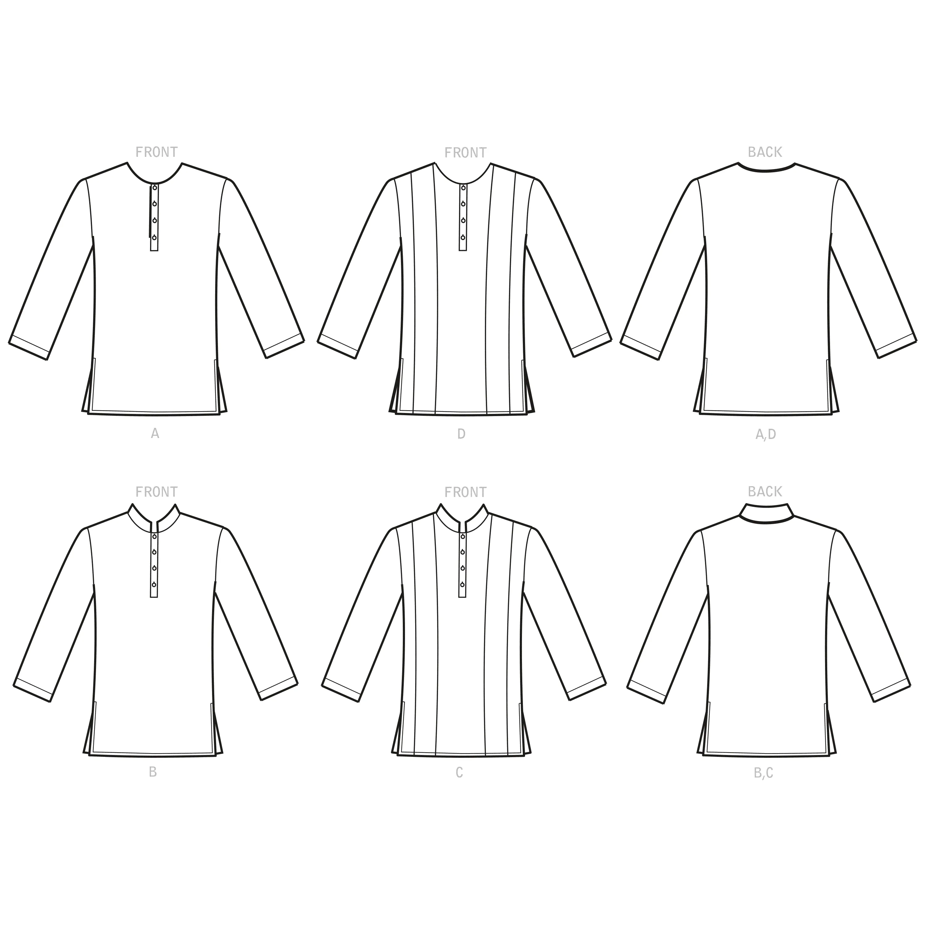Simplicity 9158 Men's Half Buttoned Shirts Pattern