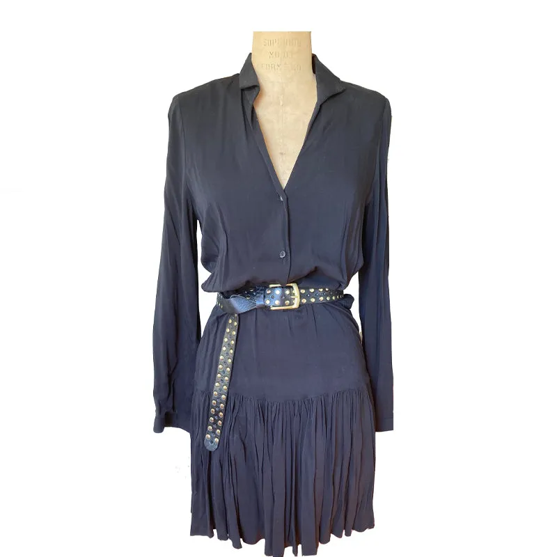 Skinny Studded Belt - Black