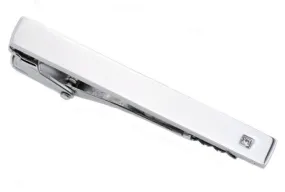 Stainless Steel with Cubic Zirconia Tie Clip