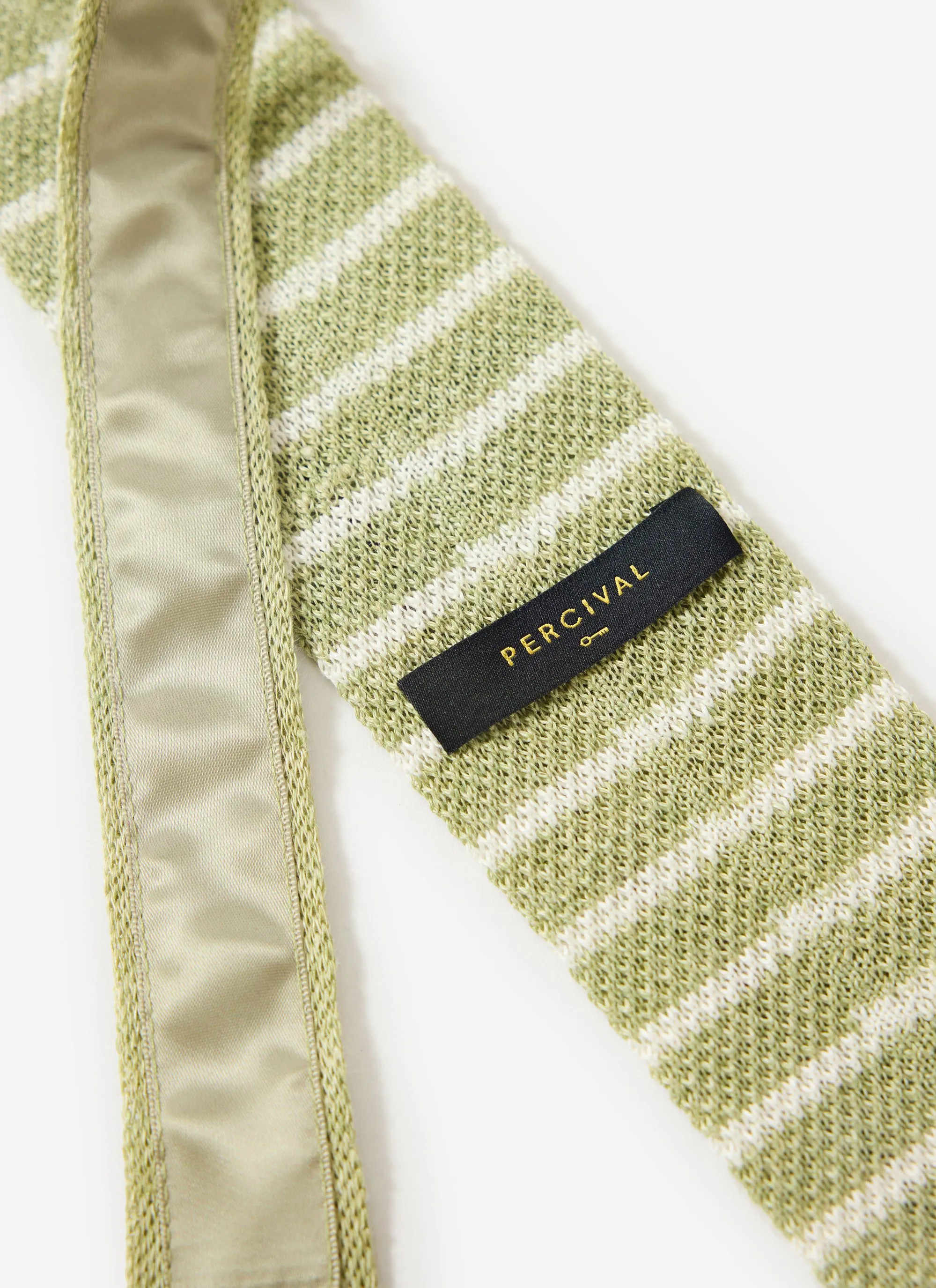 Stripe Linen Tie | Sage Marl