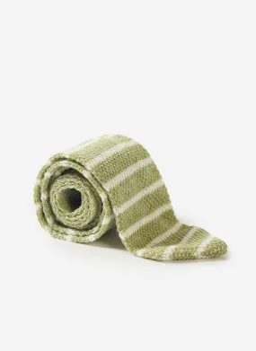 Stripe Linen Tie | Sage Marl